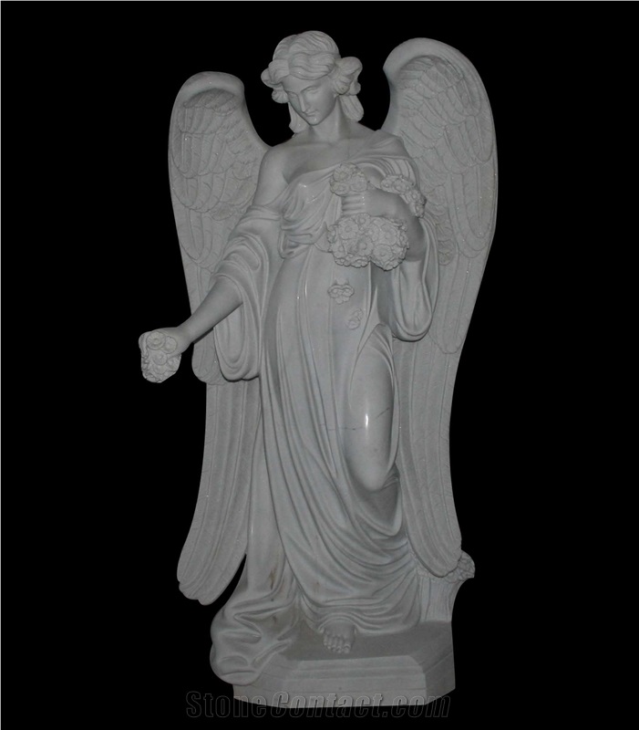 Hand Carved White Marble Sculptured Human Statues, Women Sculptures