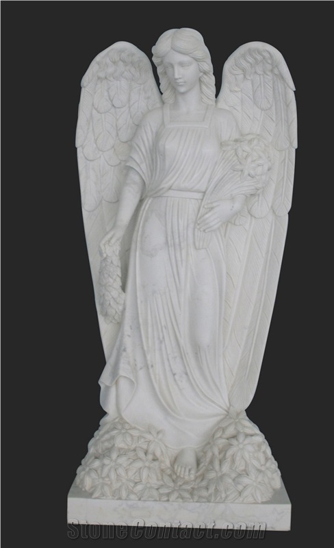 Hand Carved White Marble Sculptured Human Statues, Women Sculptures