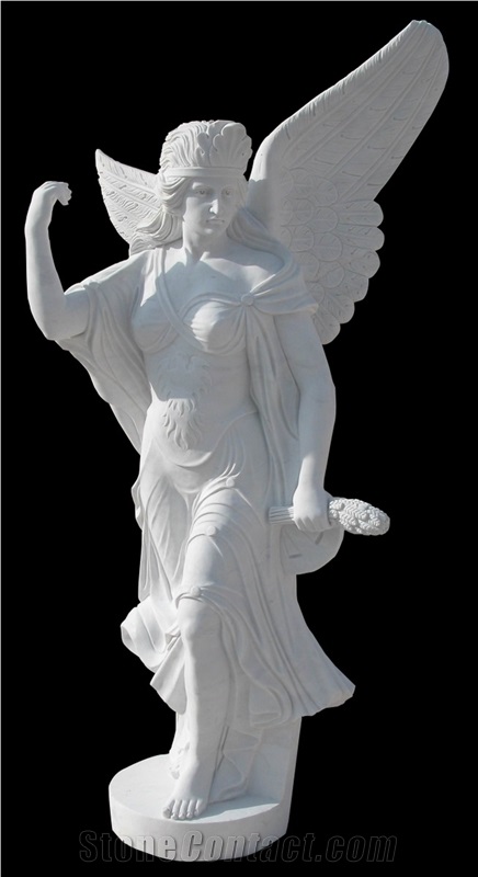 Hand Carved White Marble Sculptured Human Statues, Women Sculptures