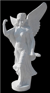 Hand Carved White Marble Sculptured Human Statues, Women Sculptures