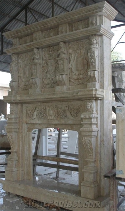 Handcarved Fireplace Mantels. Overmantel