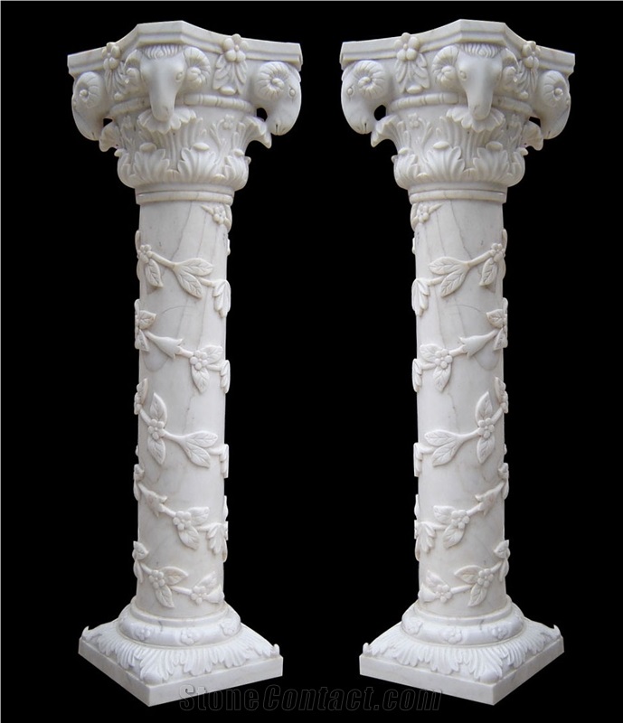 Handcarved Marble Columns Carved Pillars