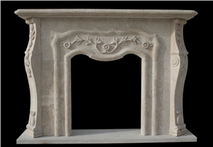 Handcarved Marble Firelaces Mantel, Western Style Fireplace