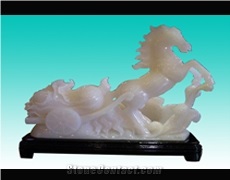 Handcarved Sculpture White Jade