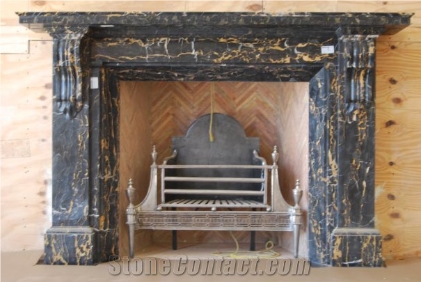 Handcarved Stone Fireplace Mantel Hearth Surround