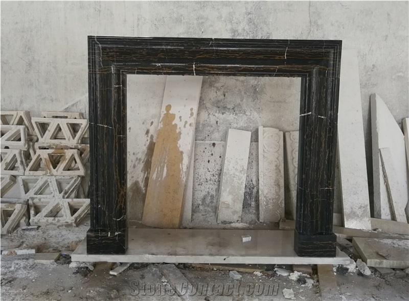 Handcarved Stone Fireplace Mantel Hearth Surround