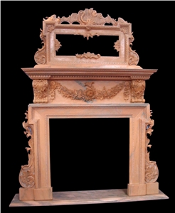Italian Carrara White Handcarved Fireplace Mantel,Fireplace Surround