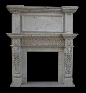 Italian Carrara White Handcarved Fireplace Mantel,Fireplace Surround