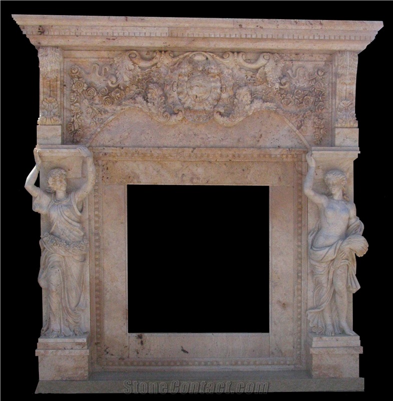 Italian Carrara White Handcarved Fireplace Mantel,Fireplace Surround