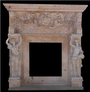 Italian Carrara White Handcarved Fireplace Mantel,Fireplace Surround