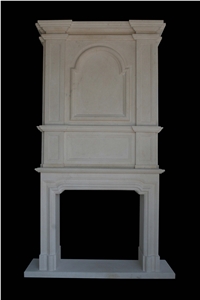 Italian Carrara White Handcarved Fireplace Mantel,Fireplace Surround