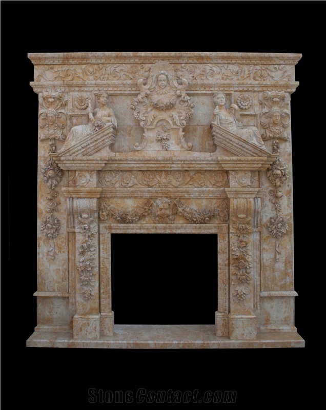 Italian Carrara White Handcarved Fireplace Mantel,Fireplace Surround