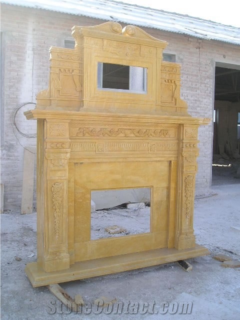 Italian Carrara White Handcarved Fireplace Mantel,Fireplace Surround