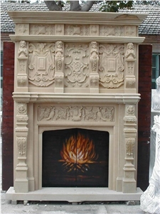 Italian Carrara White Handcarved Fireplace Mantel,Fireplace Surround