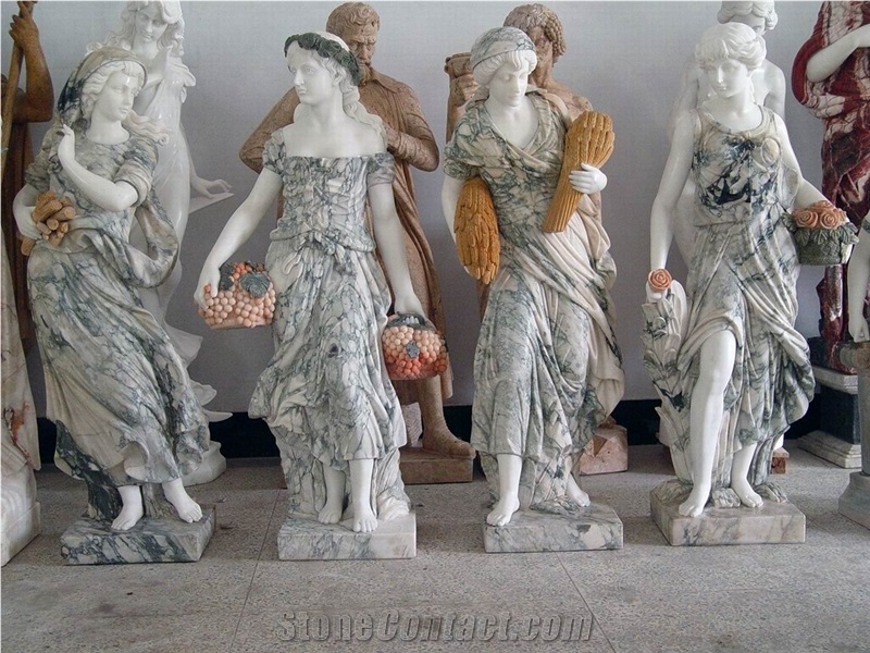 Marble Hand Carved Lion Statue Sculptured