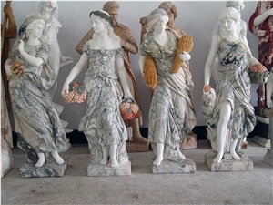 Marble Hand Carved Lion Statue Sculptured