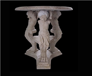 Marble Handcarved Outdoor Tables, Western Style Garden Table