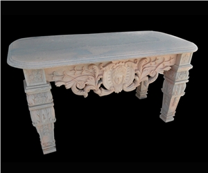 Marble Handcarved Outdoor Tables, Western Style Garden Table