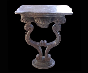Marble Handcarved Outdoor Tables, Western Style Garden Table
