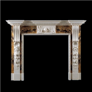 Marble Inlaid Fireplace Mantel Fireplace Surround