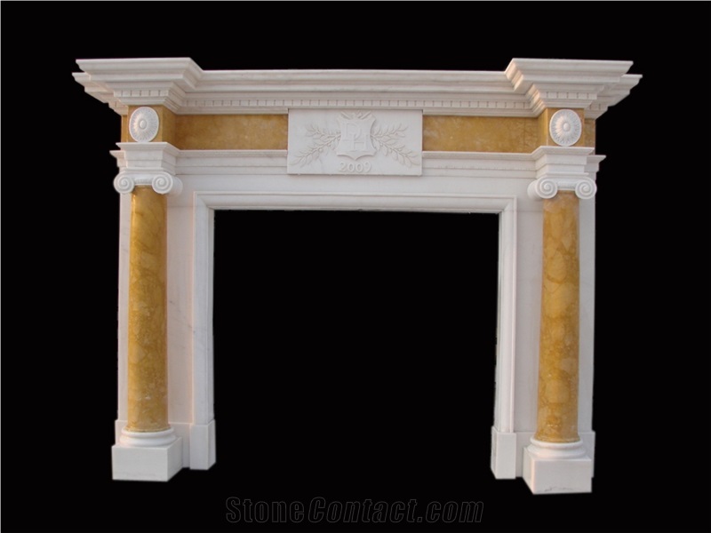 Marble Inlaid Fireplace Mantel Fireplace Surround