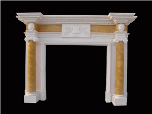 Marble Inlaid Fireplace Mantel Fireplace Surround