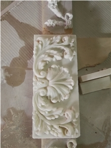 Marble Stone Fireplace Sculpture Hand Carved Vase Pot Mantel Surround