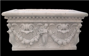 Marble Stone Hand Carved Vase, Flower Pot