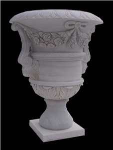 Marble Stone Hand Carved Vase, Flower Pot