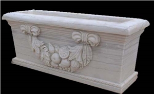 Marble Stone Hand Carved Vase, Flower Pot