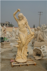 Marble Stone Human Sculpture Hand Carved Garden Statues