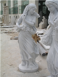 Marble Stone Human Sculpture Hand Carved Garden Statues