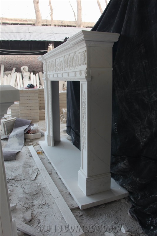 Marble Stone Sculpture Carved Fireplace