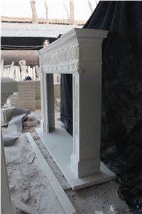 Marble Stone Sculpture Carved Fireplace