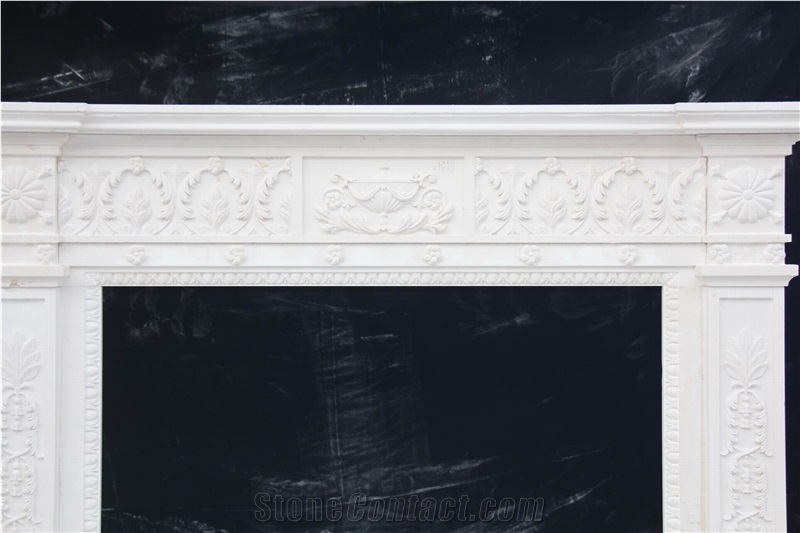 Marble Stone Sculpture Carved Fireplace
