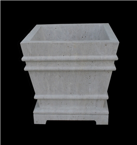 Marble Vases/White Marble Handcarved,Sculptured Stone Flower Pot