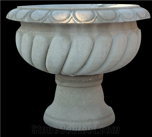 Marble Vases/White Marble Handcarved,Sculptured Stone Flower Pot