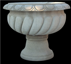 Marble Vases/White Marble Handcarved,Sculptured Stone Flower Pot
