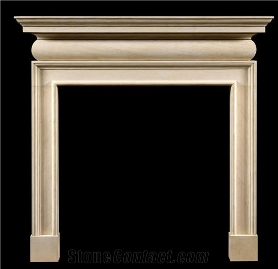 Mocca Cream Limestone Fireplace Mantel Surrounds
