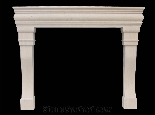 Mocca Cream Limestone Fireplace Mantel Surrounds