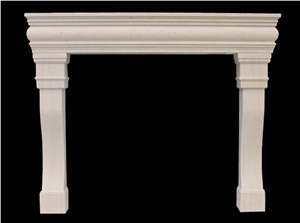 Mocca Cream Limestone Fireplace Mantel Surrounds