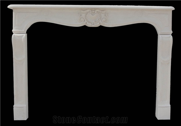 Mocca Cream Limestone Fireplace Mantel Surrounds