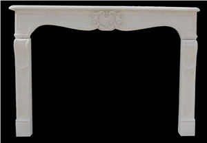 Mocca Cream Limestone Fireplace Mantel Surrounds