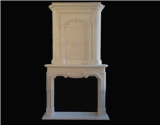 Moonlight Beige Limestone Sculptured Fireplaces Mantel, Western Style
