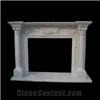 Moonlight Beige Limestone Sculptured Fireplaces Mantel, Western Style