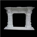 Moonlight Beige Limestone Sculptured Fireplaces Mantel, Western Style