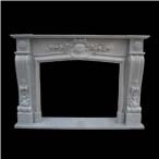 Moonlight Beige Limestone Sculptured Fireplaces Mantel, Western Style
