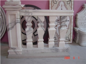 Natural Stone Hand Carved Balustrade, Western Style Sculptured Railing