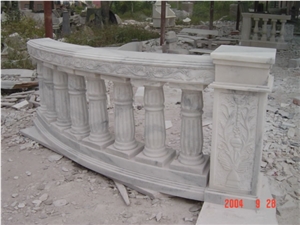 Natural Stone Hand Carved Balustrade, Western Style Sculptured Railing