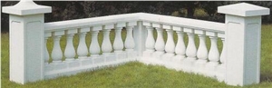 Natural Stone Hand Carved Balustrade, Western Style Sculptured Railing